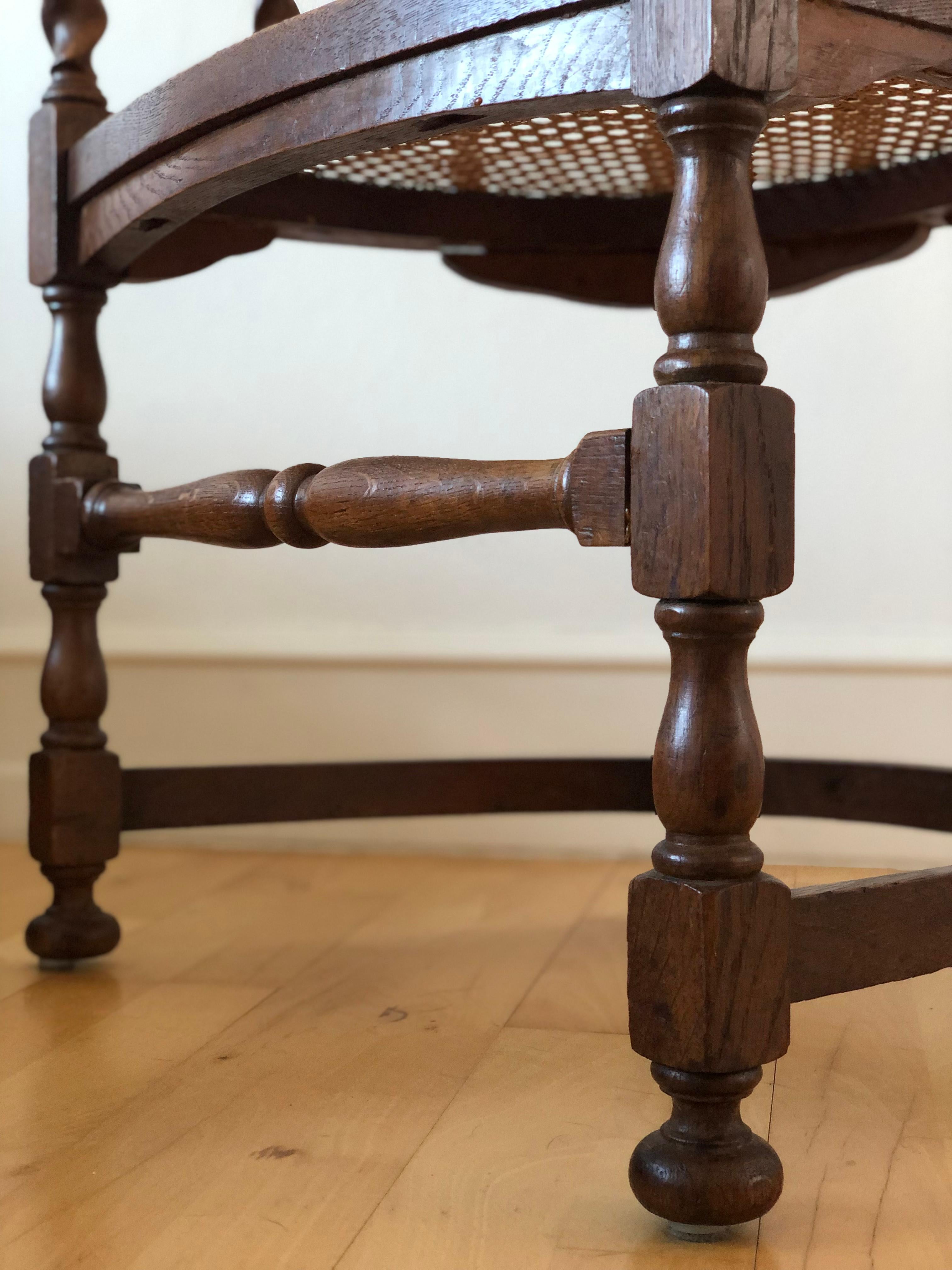 Edwardian Barley Twist Armchair with Cane Early 20th Century United Kingdom 2