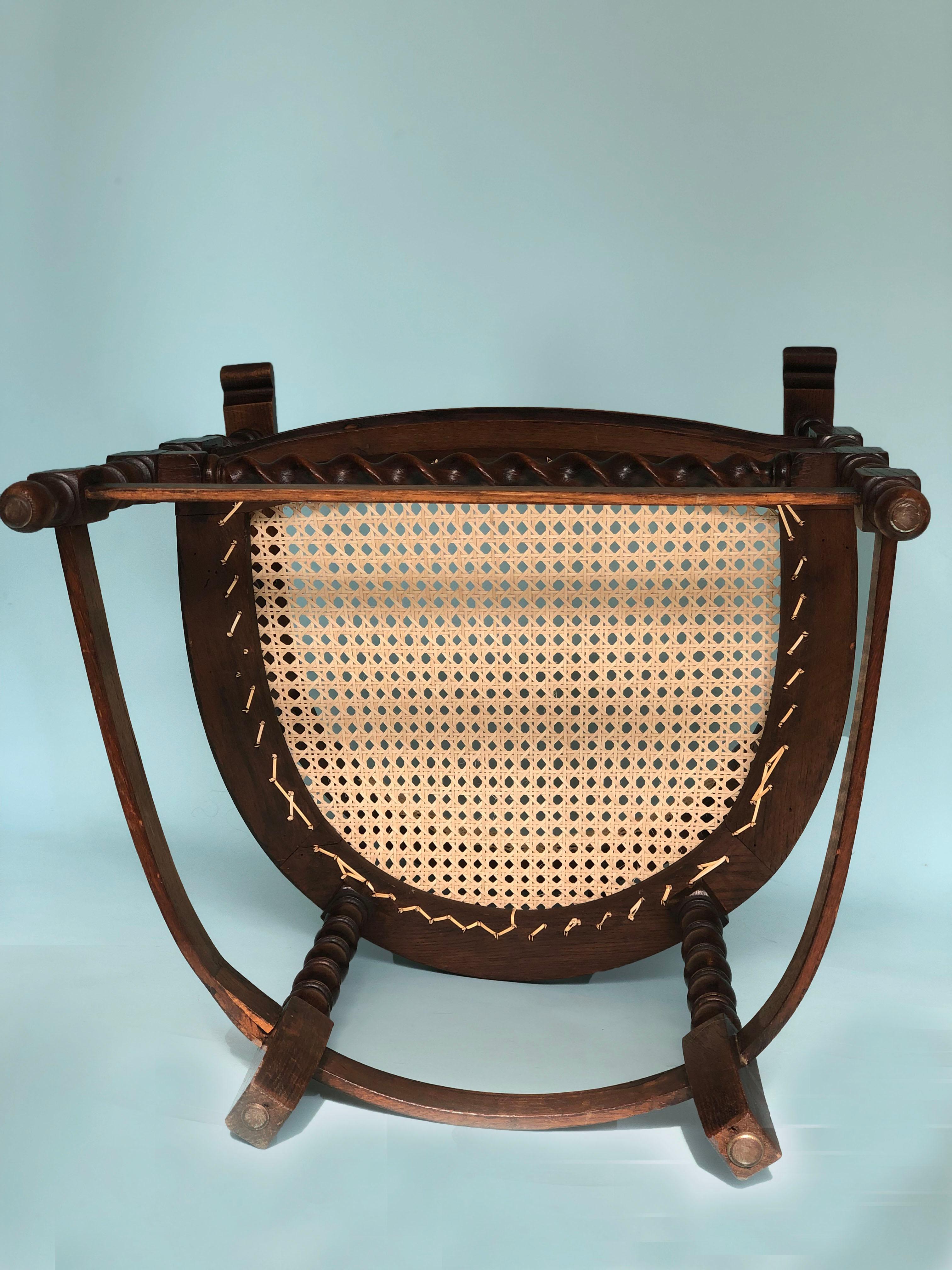 Edwardian Barley Twist Corner Chair with Cane Late 19th Century 5