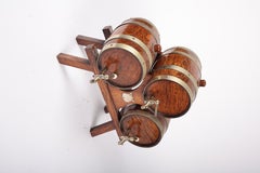 Edwardian Barrel Liquer Dispenser Oak Whisky Wine Casket 1900