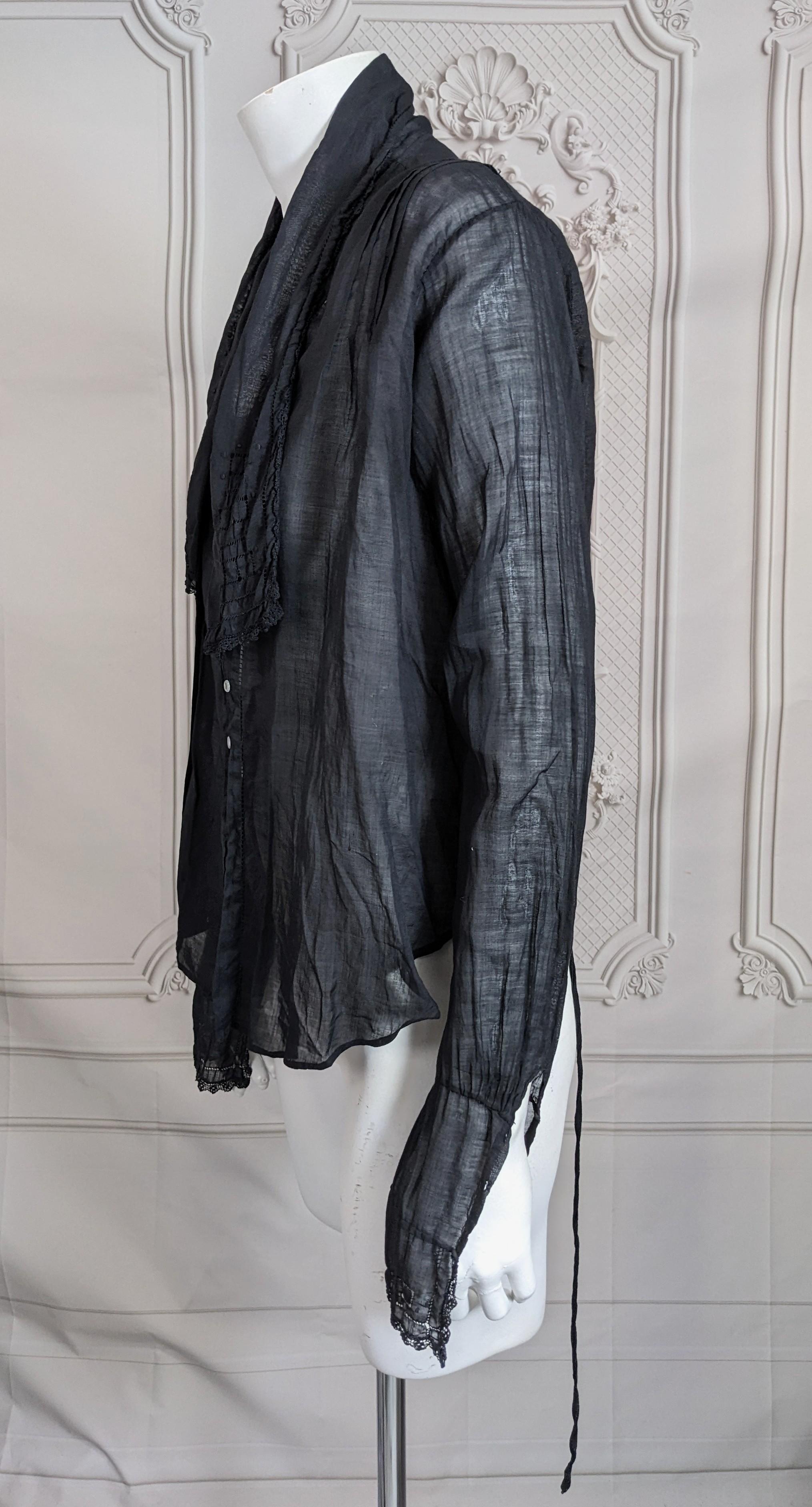 Edwardian Batiste Overdyed Armistice Blouse, Studio VL en Bueno estado para la venta en New York, NY