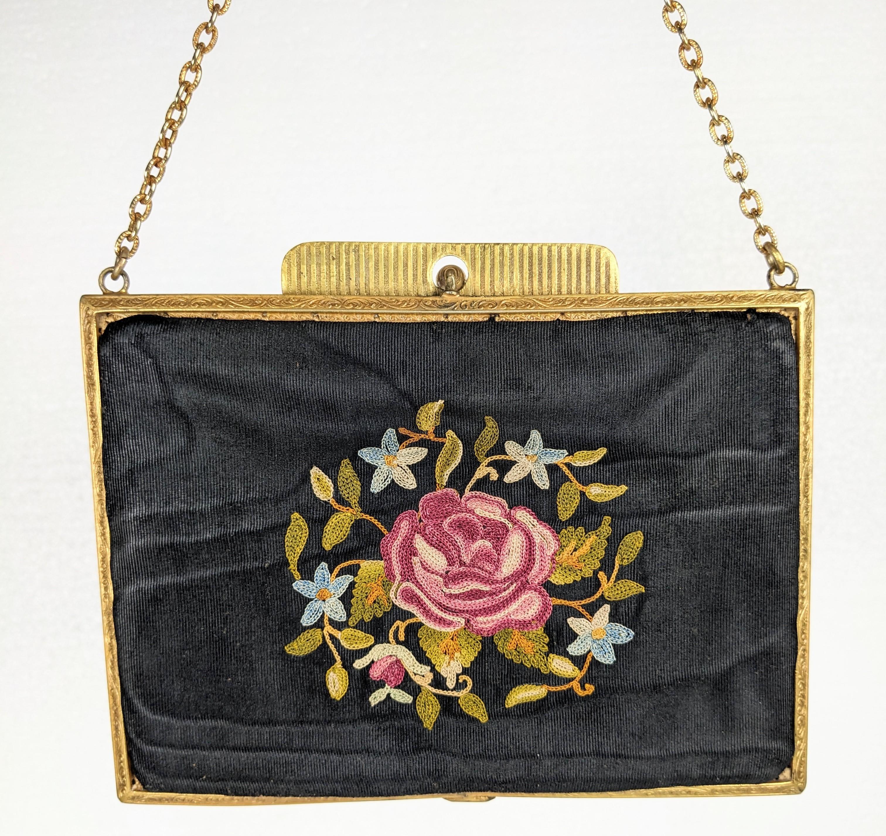  Edwardian Beauvais Embroidered Bag For Sale 1