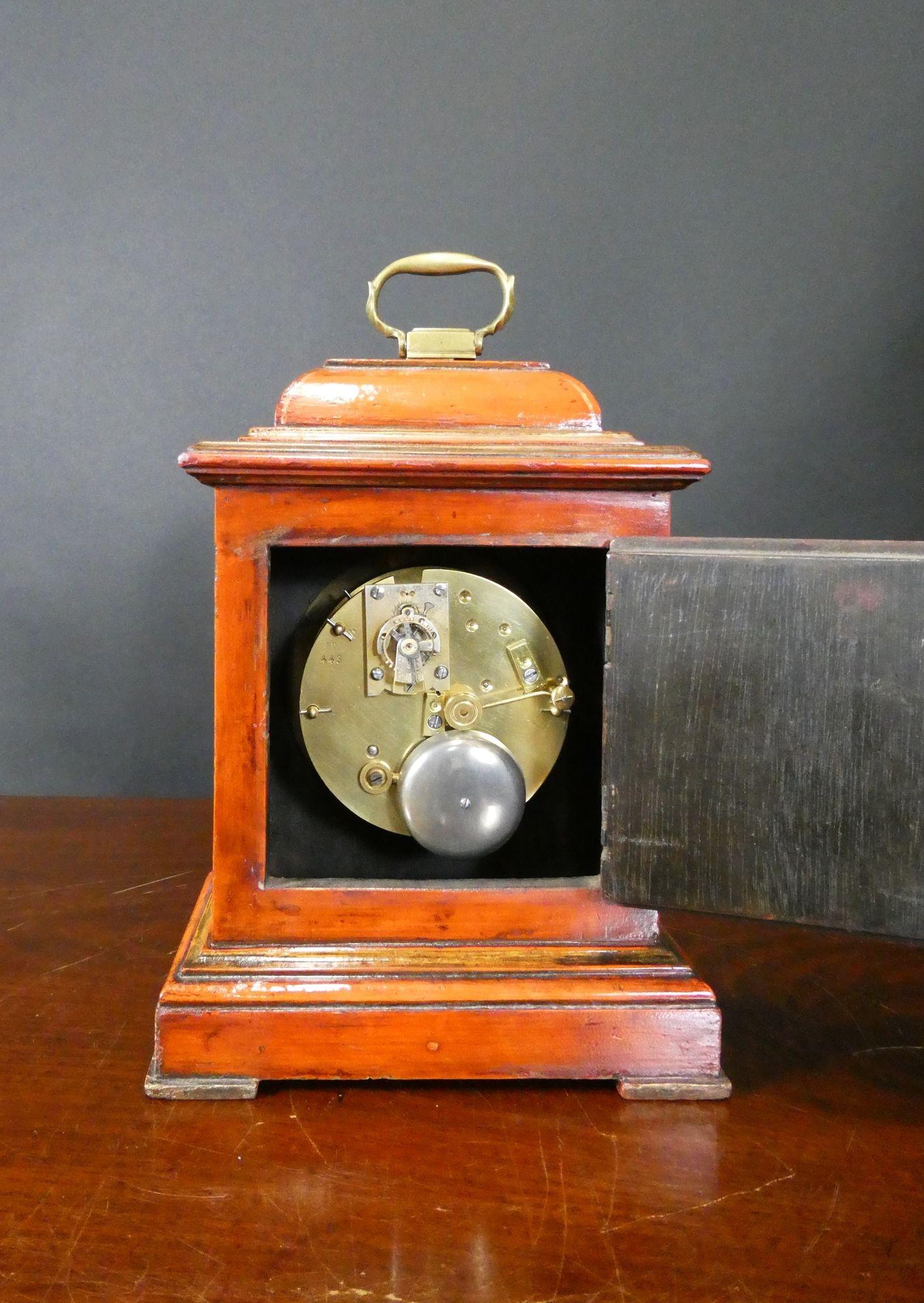 Early 20th Century Edwardian Bell Top Chinoiserie Strking Mantel Clock For Sale