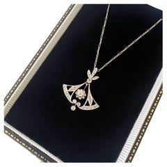 Edwardian / Belle Epoque 18k Gold Platinum Diamond Necklace