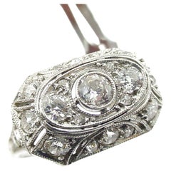 Edwardian Belle Époque Platinum Diamond Diamond Dinner Ring Edwardian Belle Époque Platinum Diamond Diamond Dinner Ring