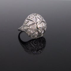Edwardian Belle Époque Platinum Diamonds Bombe Dome Fashion Wedding Ring