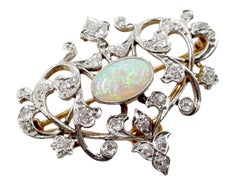 Broche pendentif convertible en platine de style édouardien Belle Époque