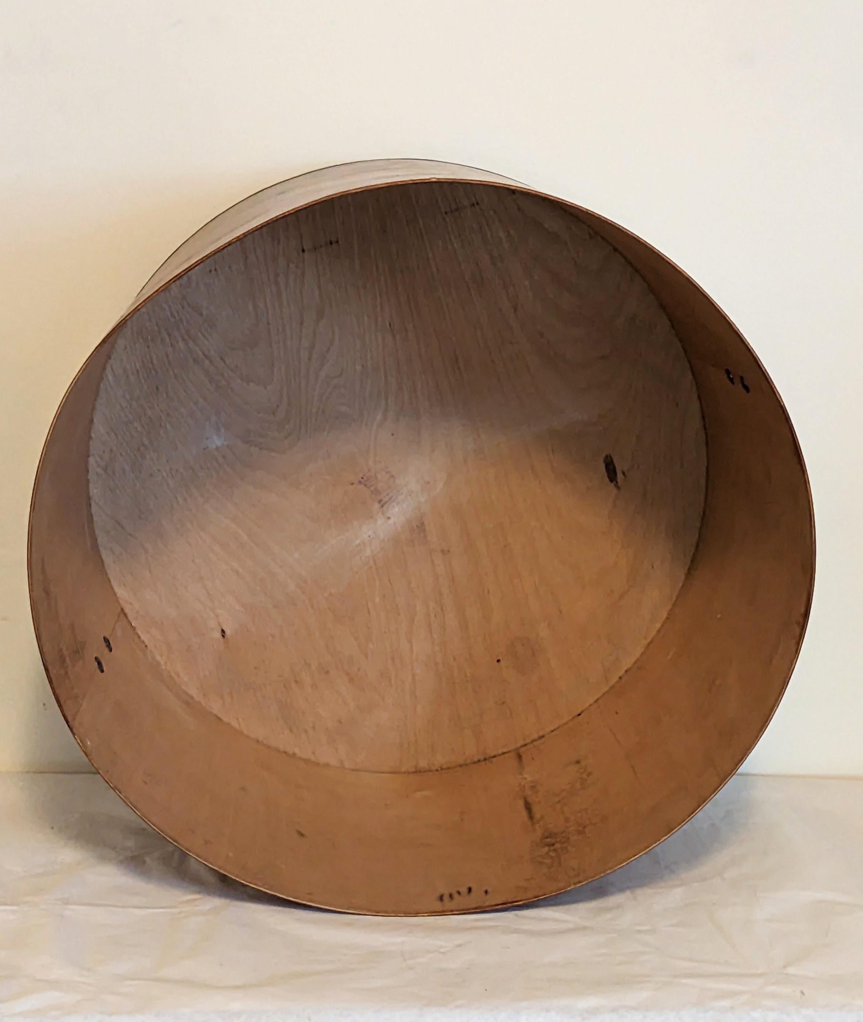 Edwardian Bent Wood Hat Box For Sale 6