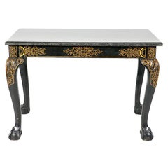 Edwardian Black-Lacquered and Parcel-Gilt Center Table