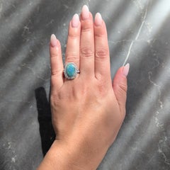 Edwardian Black Opal Diamond Platinum 18 Karat Yellow Gold Antique Halo Ring