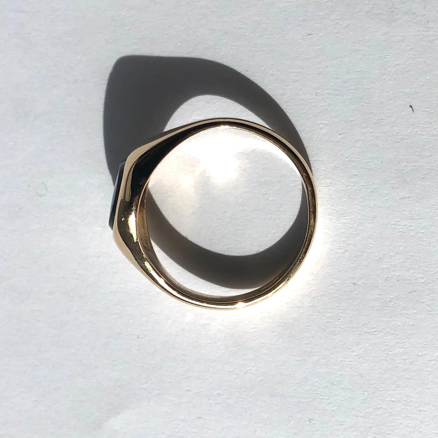 Women's or Men's Edwardian Bloodstone and 9 Carat Gold Signet Ring