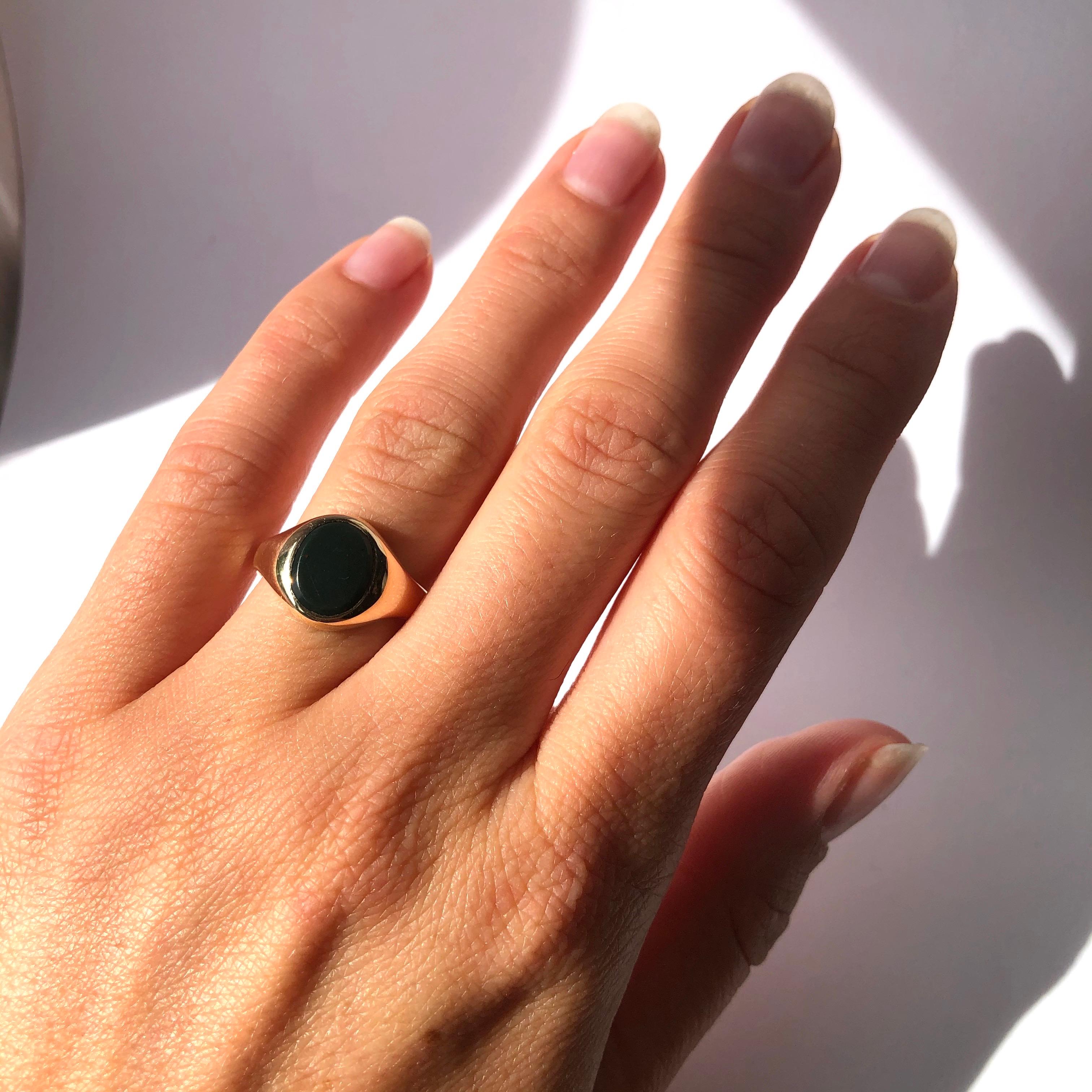 Edwardian Bloodstone and 9 Carat Gold Signet Ring 1