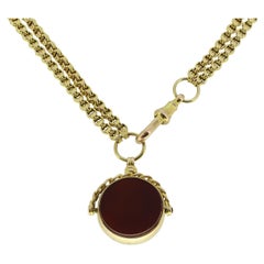 Edwardian Bloodstone and Carnelian Fob Pendant