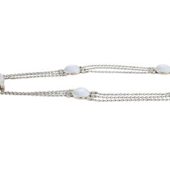 Edwardian Blue Moonstone and Rose Cut Diamond Necklace