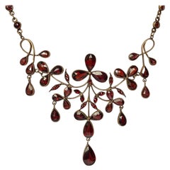 Collier de Bohème édouardien en or jaune et grenats