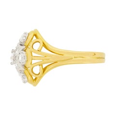 Edwardian Bombé Style Diamond Cluster Ring, circa 1900s