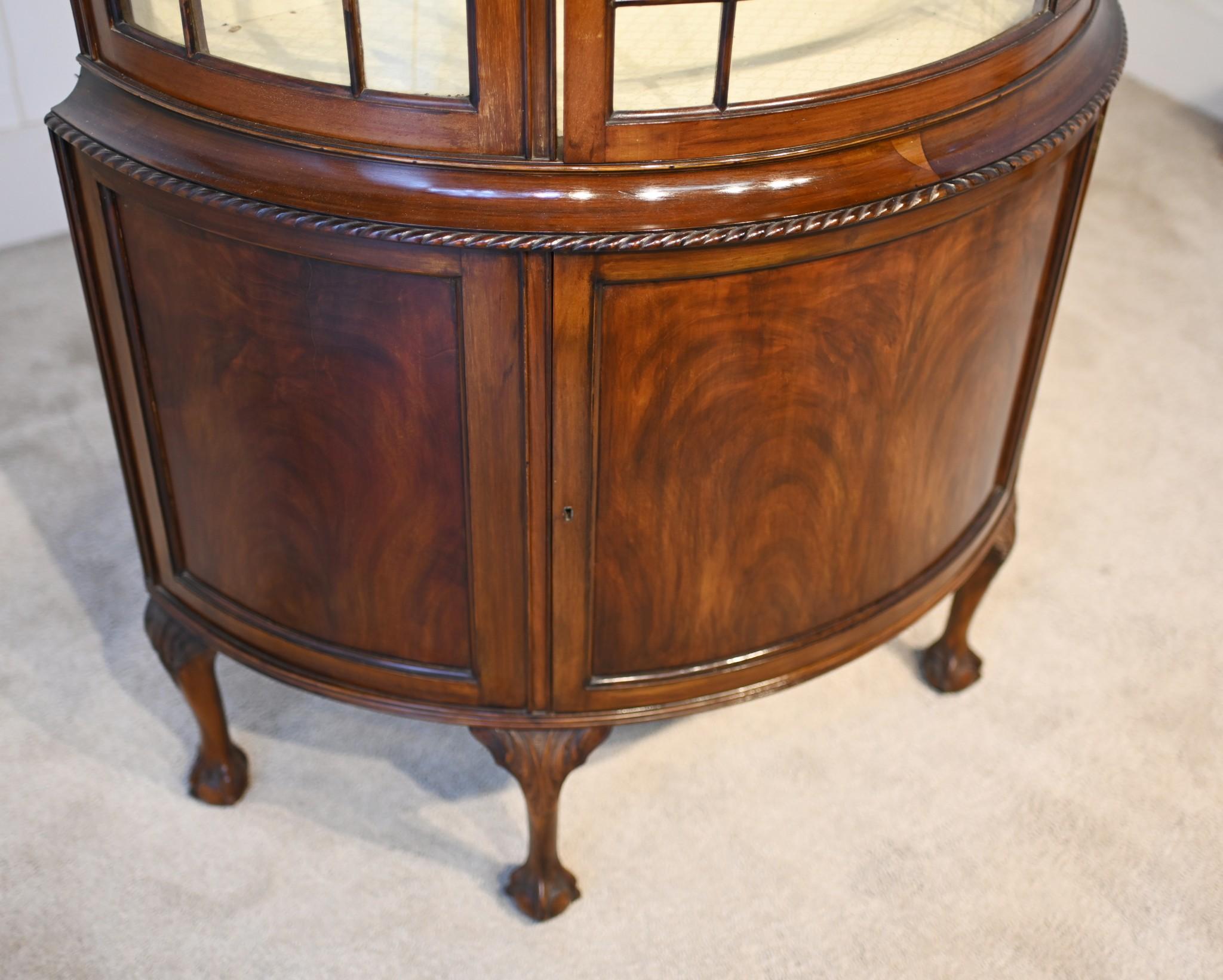 Edwardian Bow Front Display Cabinet Mahogany Vitrine 1900 7