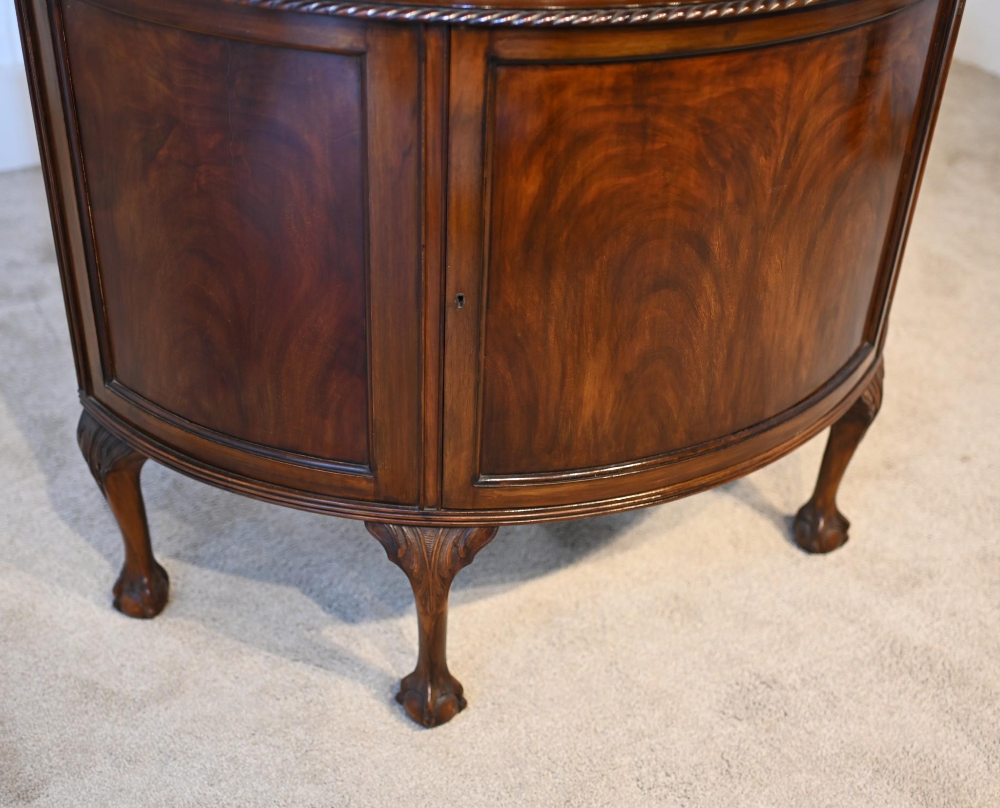 Edwardian Bow Front Display Cabinet Mahogany Vitrine 1900 8