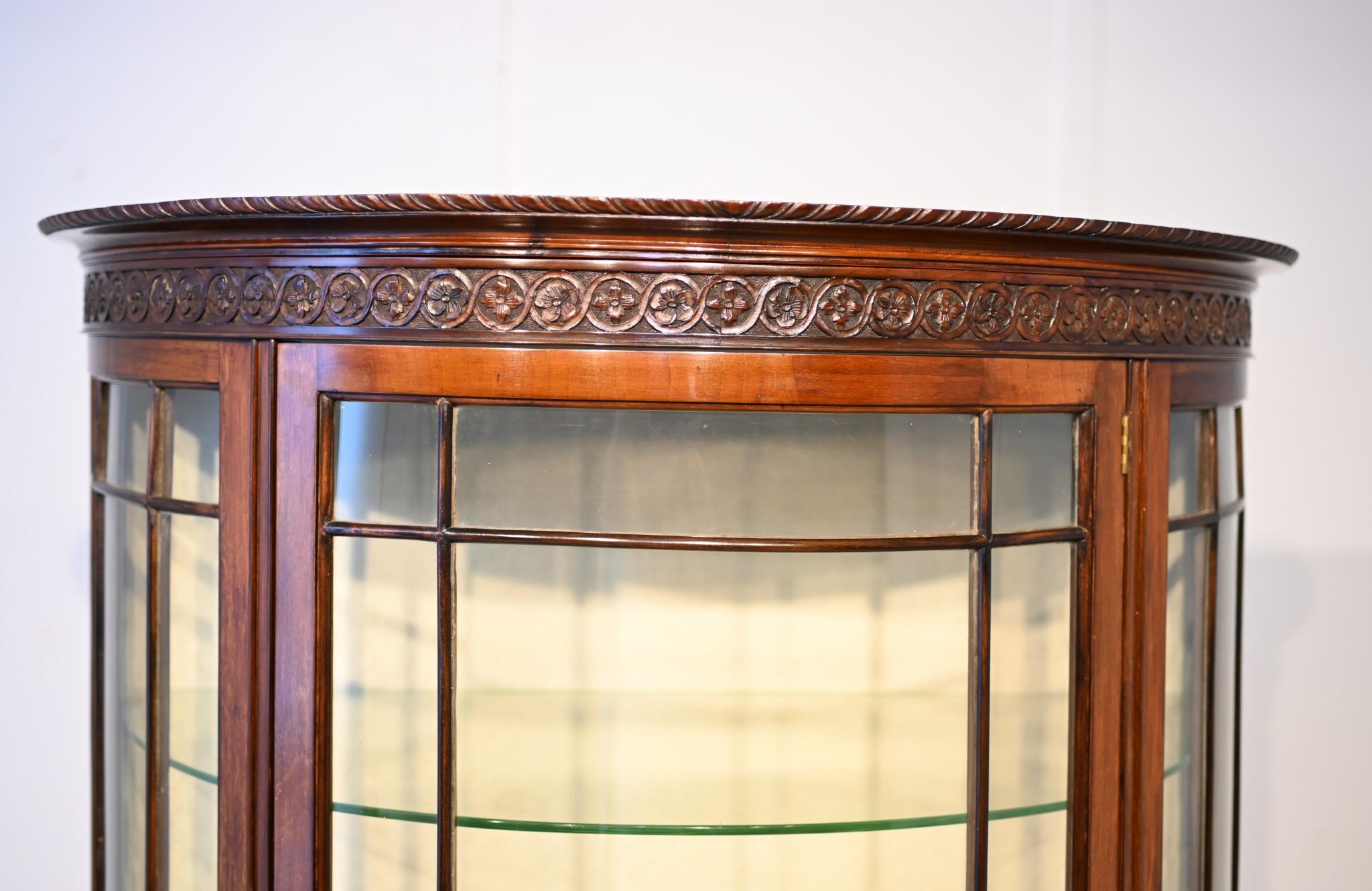 Edwardian Bow Front Display Cabinet Mahogany Vitrine 1900 9