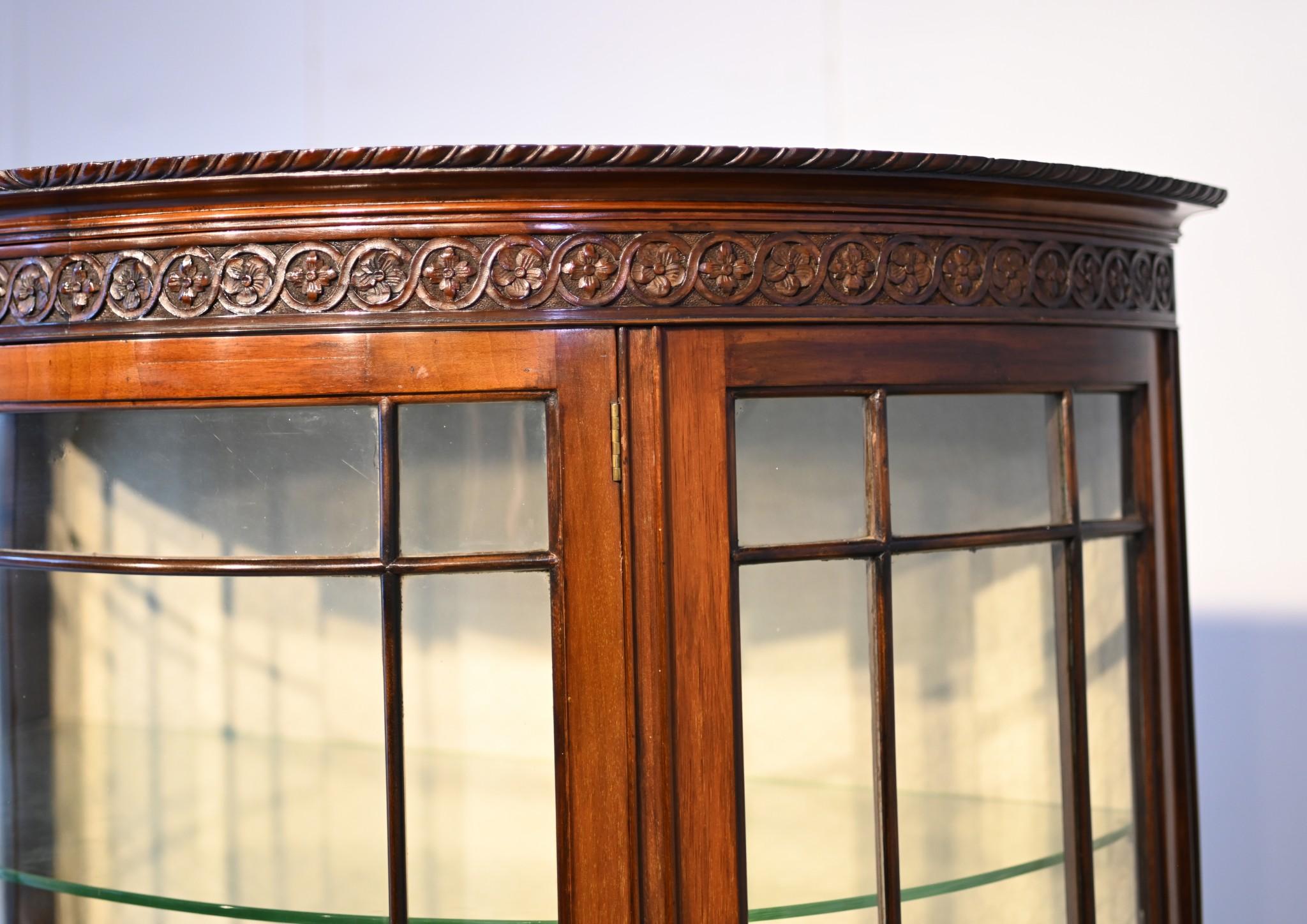 Edwardian Bow Front Display Cabinet Mahogany Vitrine 1900 11