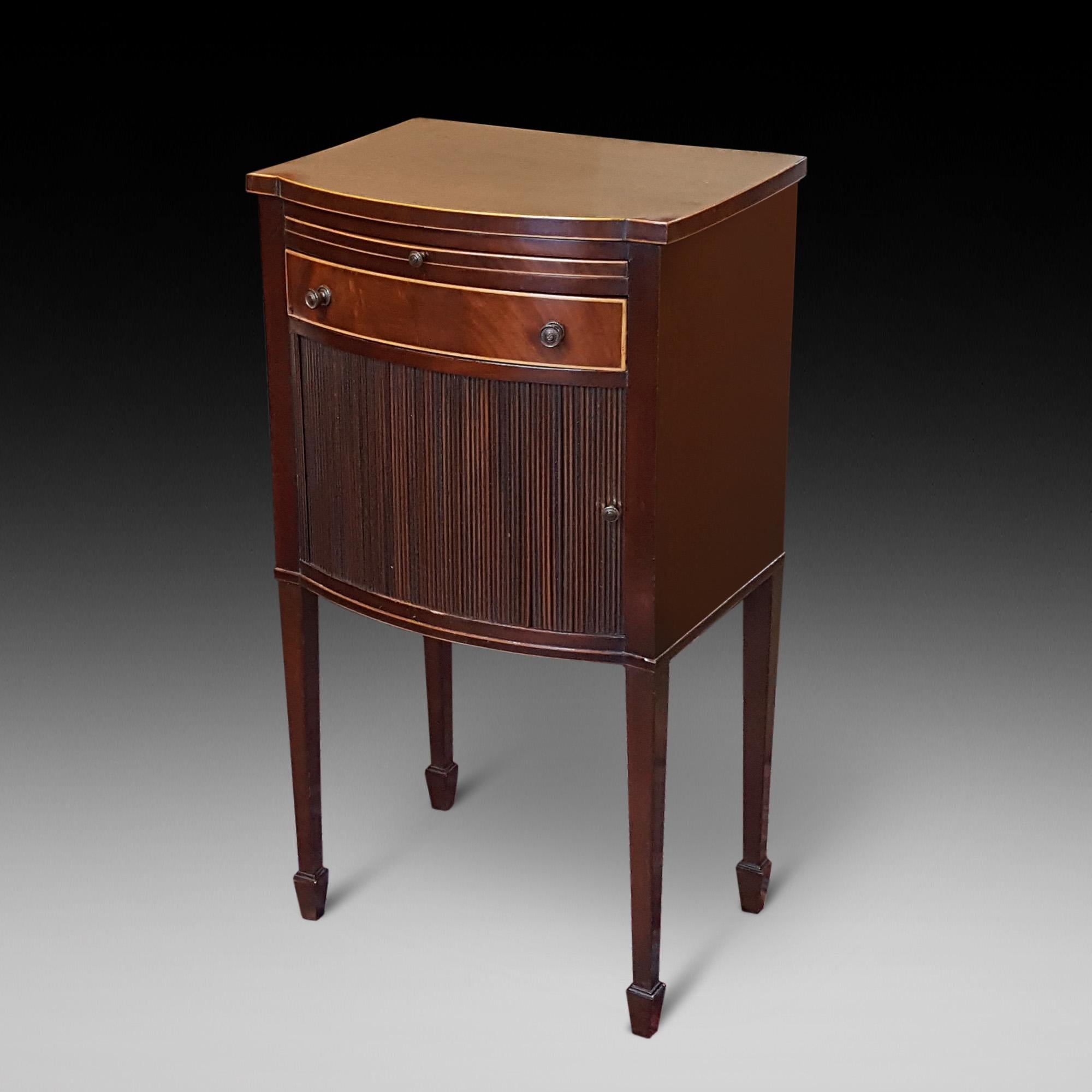 Early 20th Century Edwardian Bow Fronted Nightstand