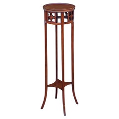 Edwardian Boxwood Strung Mahogany Jardinière Stand