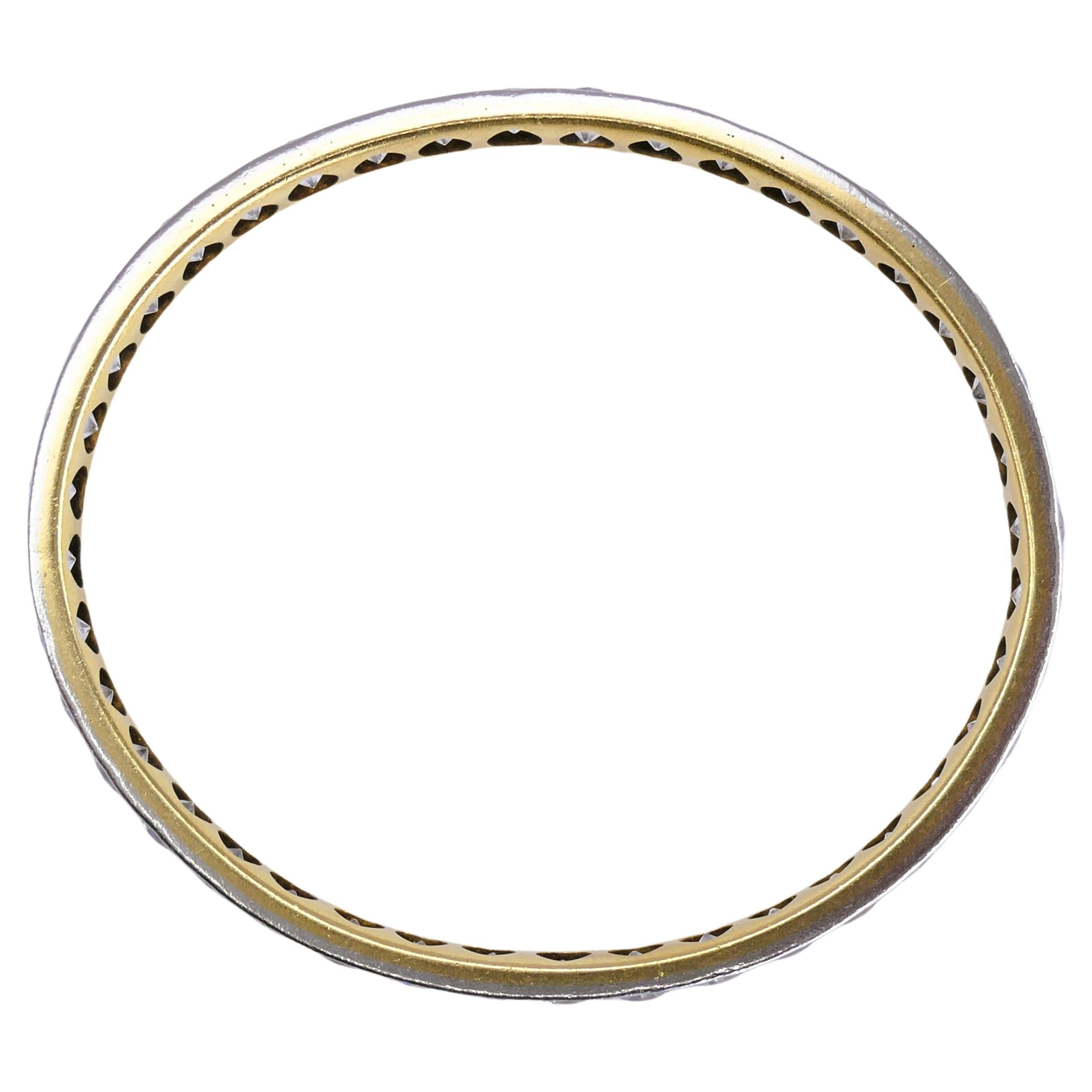 Taille vieille Europe Bracelet Edwardien Vieux diamants de taille européenne Platine Or 18k Estate Jewelry en vente
