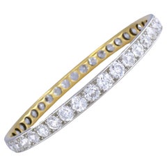 Antique Edwardian Bracelet Old European Cut Diamonds Platinum Gold 18k Estate Jewelry