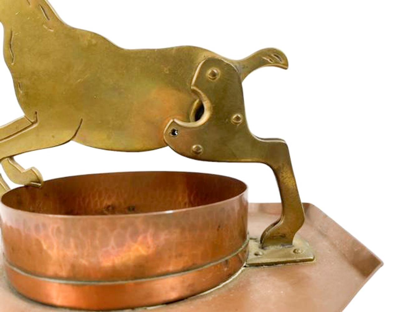 German Edwardian Brass and Copper Figural WMF Cigar Cutter Attrib: Ignatius Taschner For Sale
