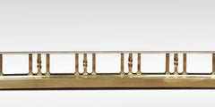 Edwardian Brass and Leather Upholstered Club Fender