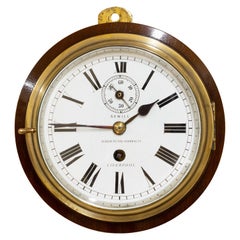 Horloge de bateau Edouardienne en laiton par Sewill:: Liverpool