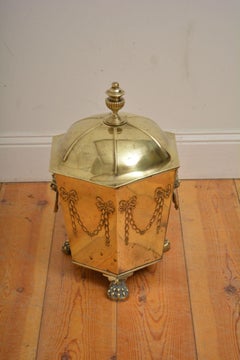 Edwardian Brass Coal Bin Plant Pot Planter