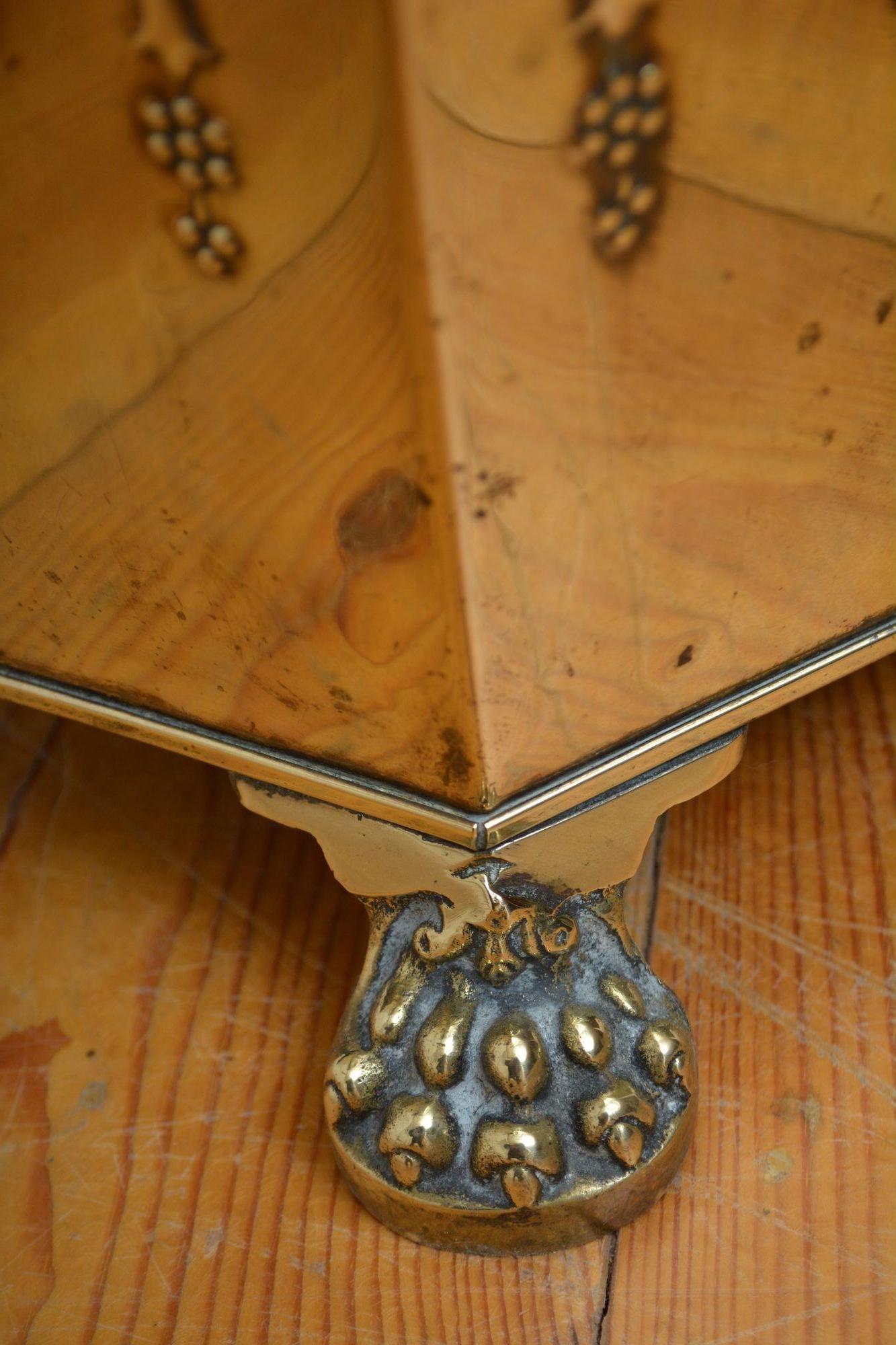 Edwardian Brass Coal Bin Plant Pot Planter For Sale 2