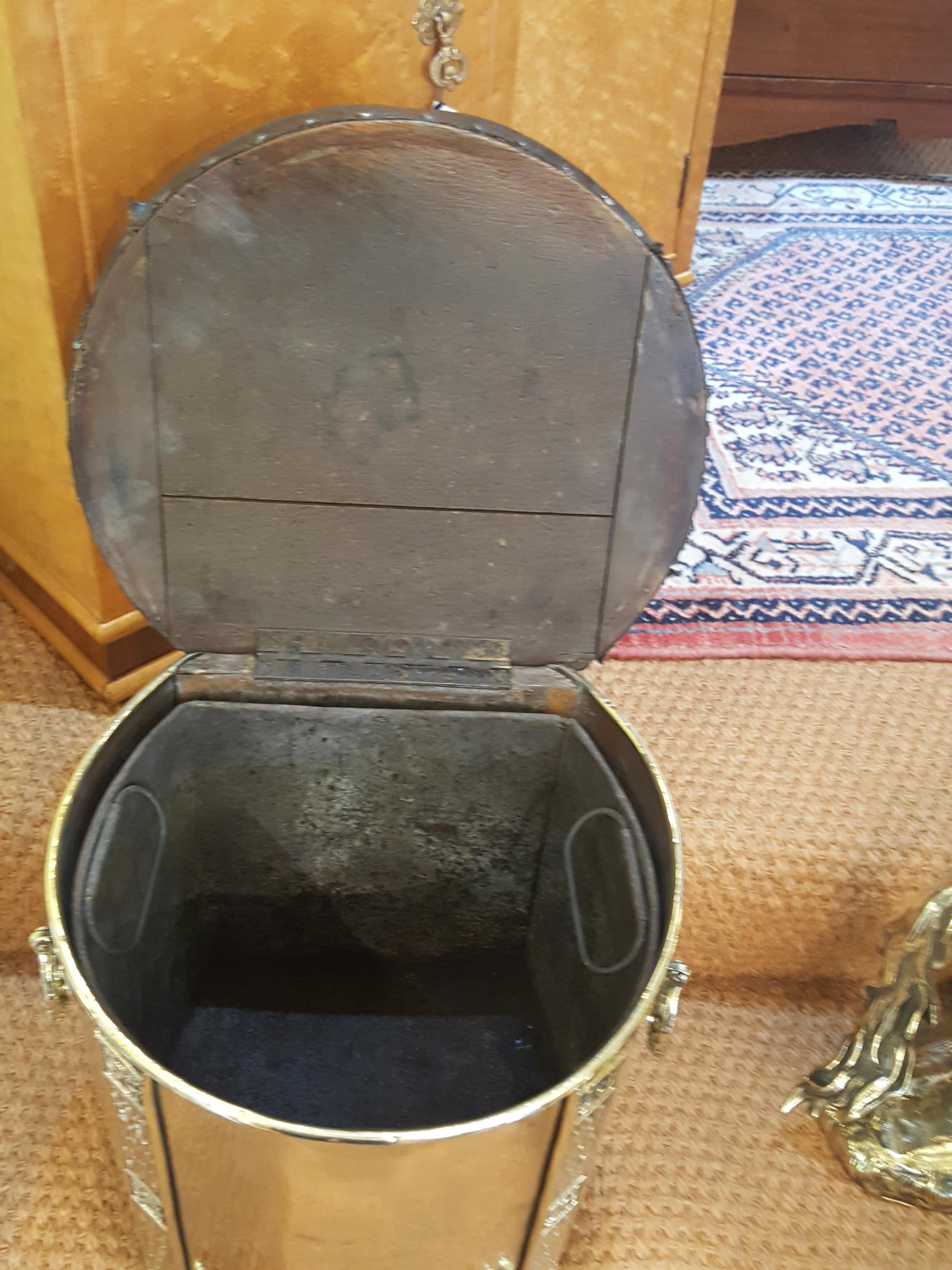 Early 20th Century Edwardian Brass Coal Box Stool