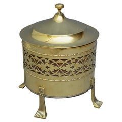 Edwardian Brass Coal Bucket or Planter, Fretwork Design, Circa 1900