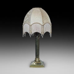 Edwardian Brass Corinthian Column Table Lamp