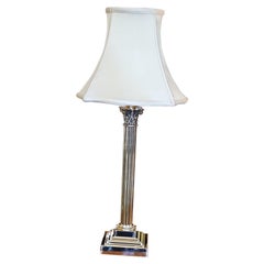 Edwardian Brass Corinthian Column Table Lamp