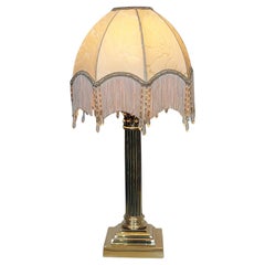 Edwardian Brass Corinthian Column Table Lamp