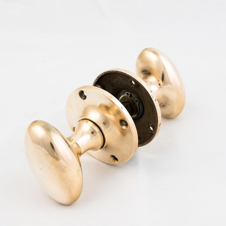 Edwardian Rose Brass Door Knobs at 1stDibs
