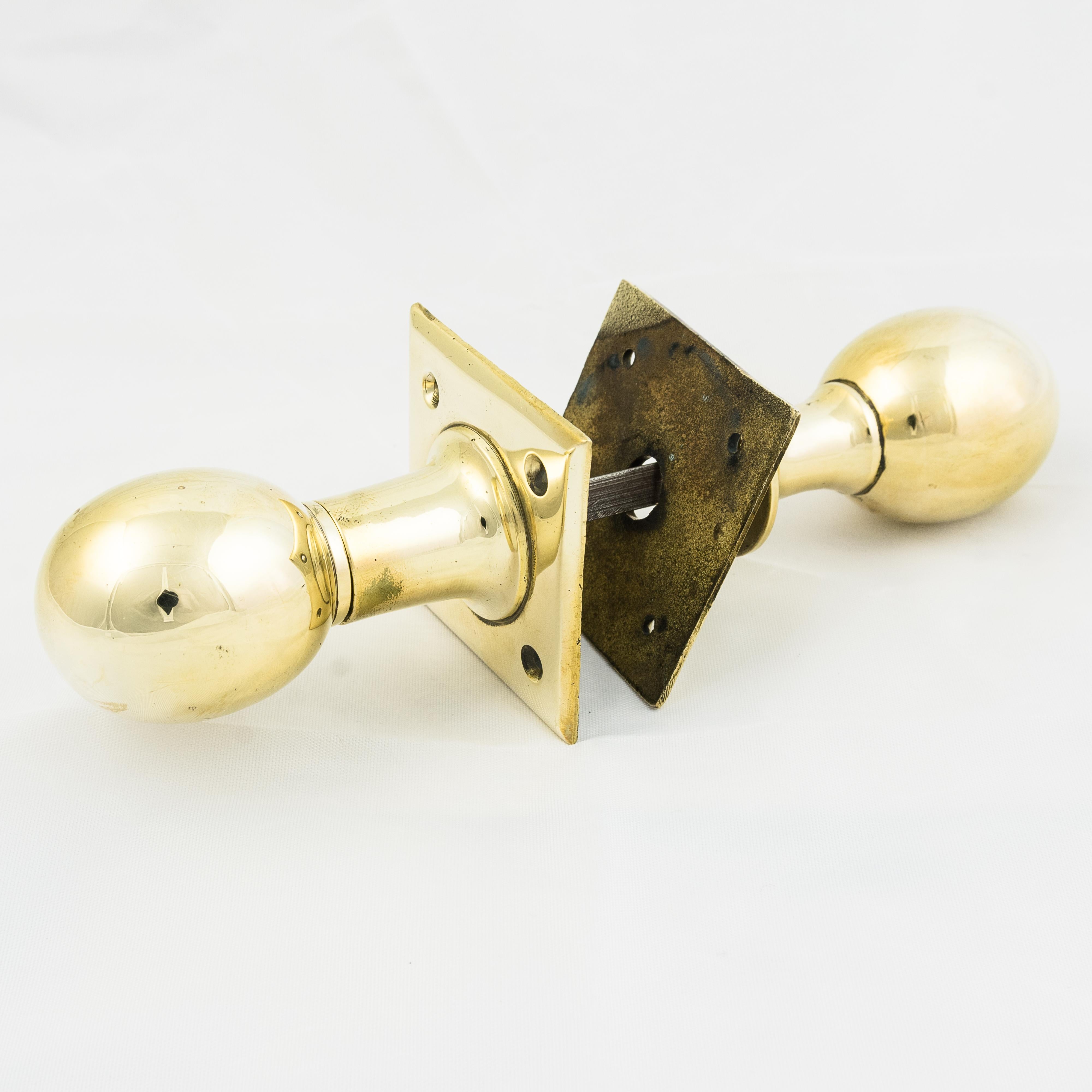 British Edwardian Brass Door Knobs
