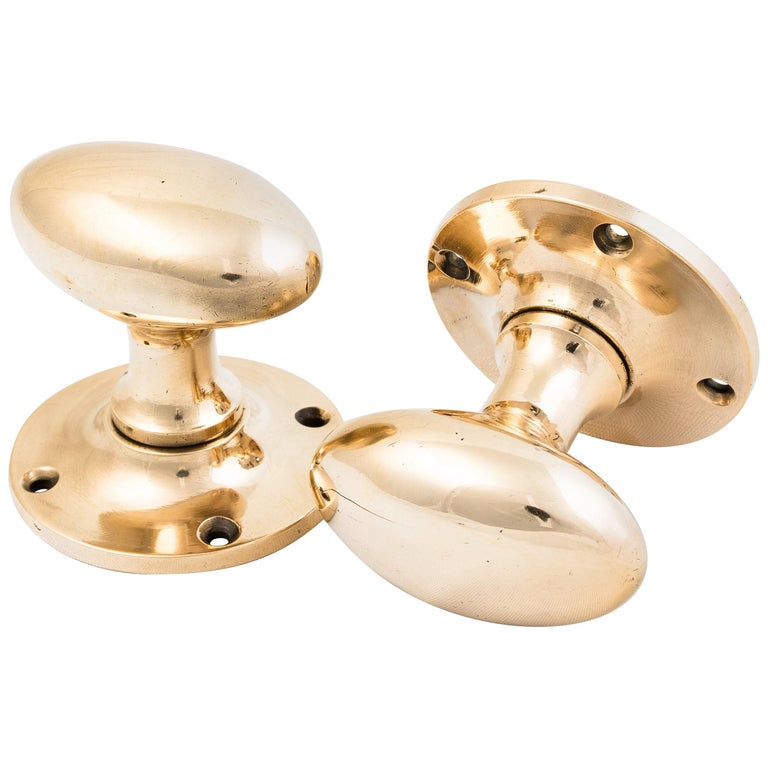 Edwardian Rose Brass Door Knobs at 1stDibs