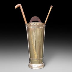 Edwardian Brass Half Moon Stick Stand