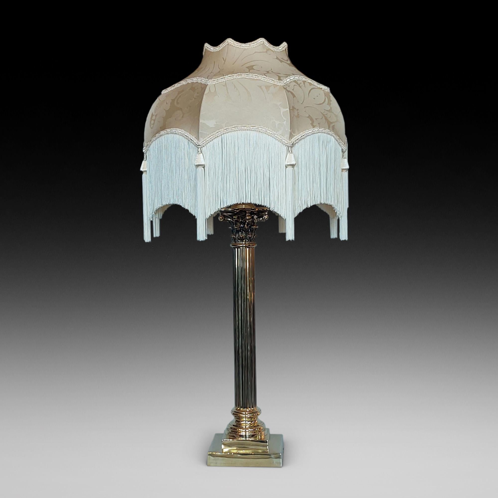 English Edwardian Brass Large Table Lamp For Sale