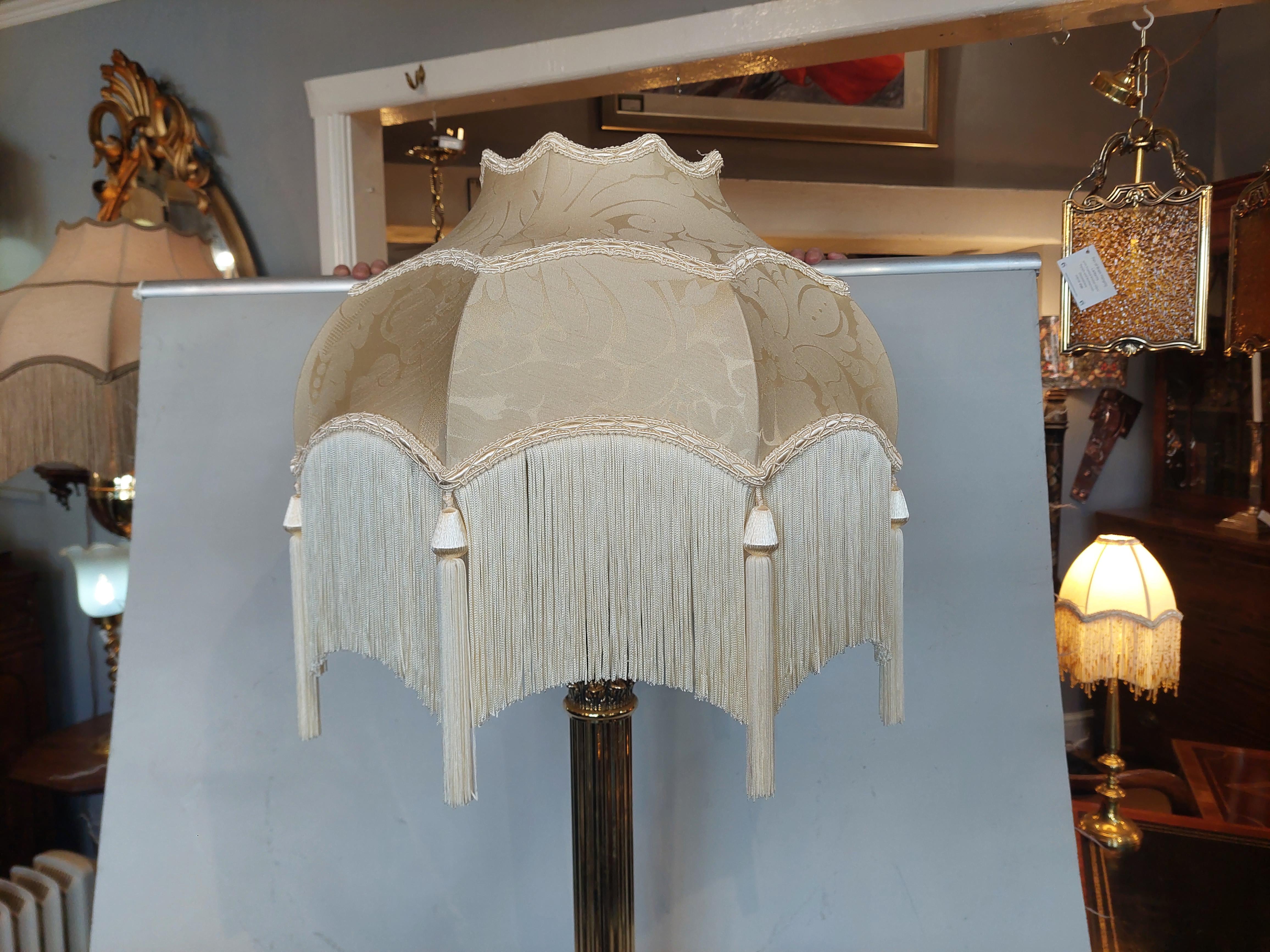 Edwardian Brass Large Table Lamp For Sale 1