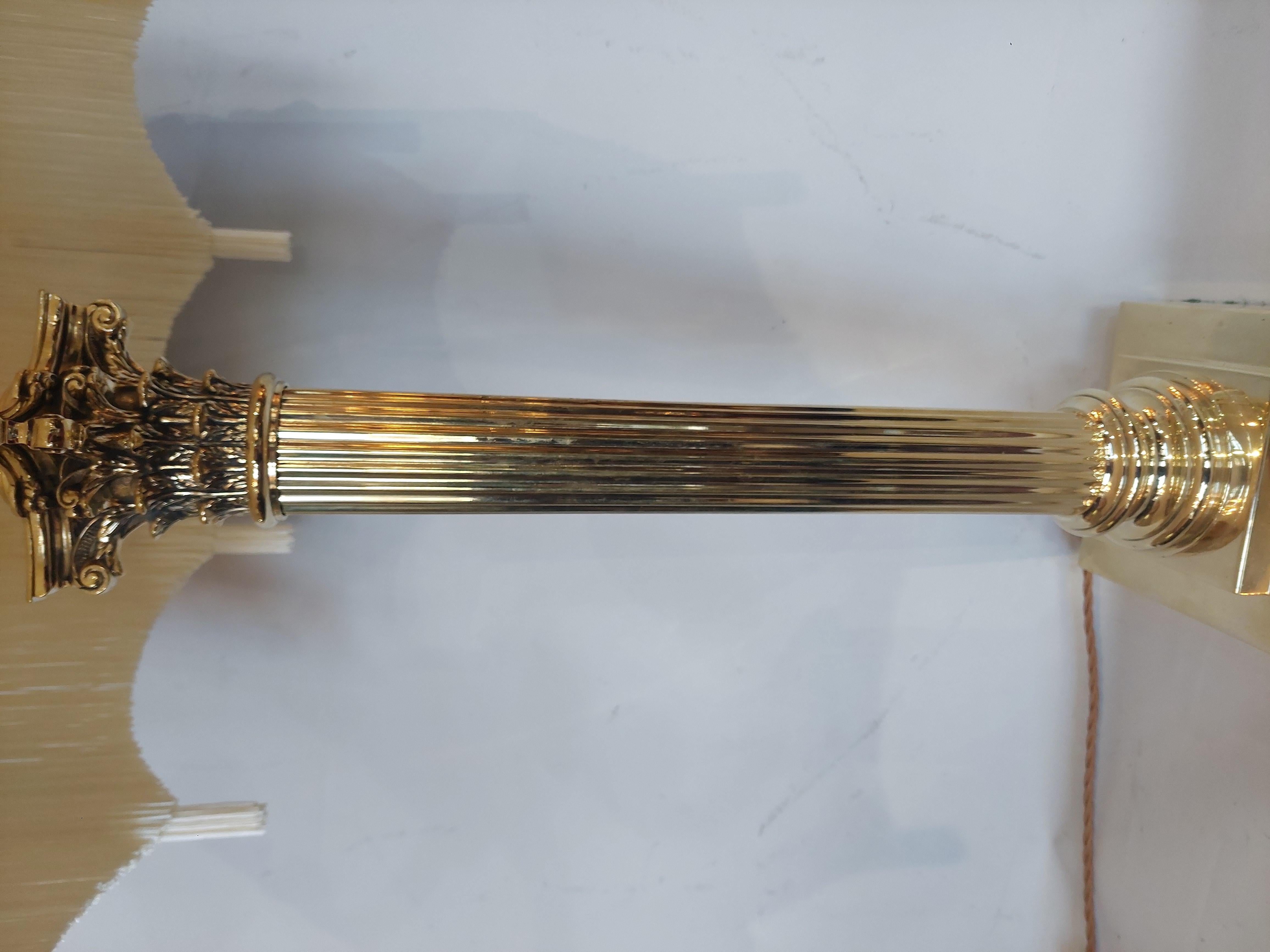 Edwardian Brass Large Table Lamp For Sale 2
