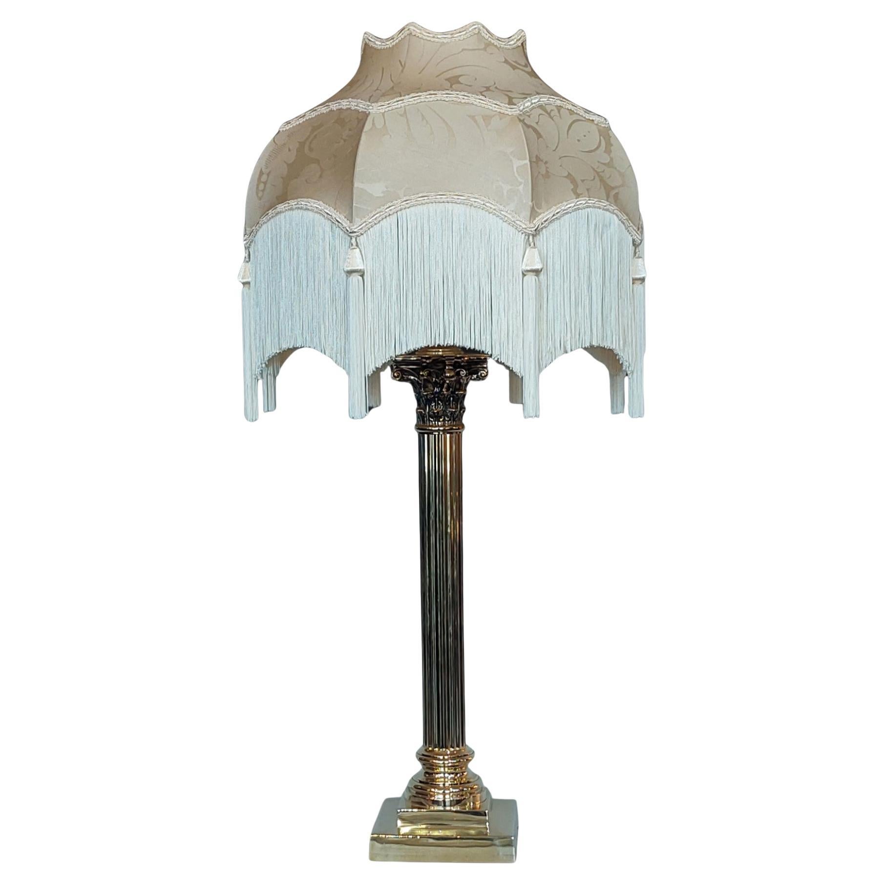 Edwardian Brass Large Table Lamp For Sale