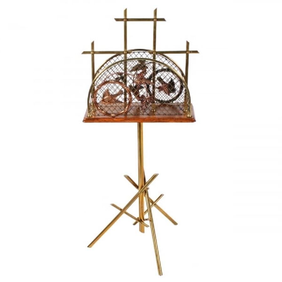 European Edwardian Brass Magazine Stand, 20th Century For Sale