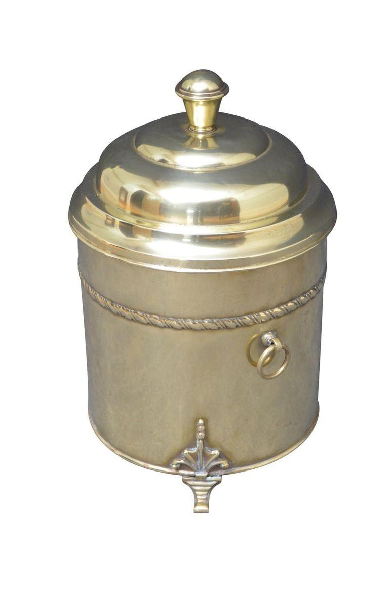 English Edwardian Brass Planter or Coal Bucket Jardiniere For Sale