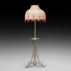 Edwardian Brass Standard "Steamer" Lamp