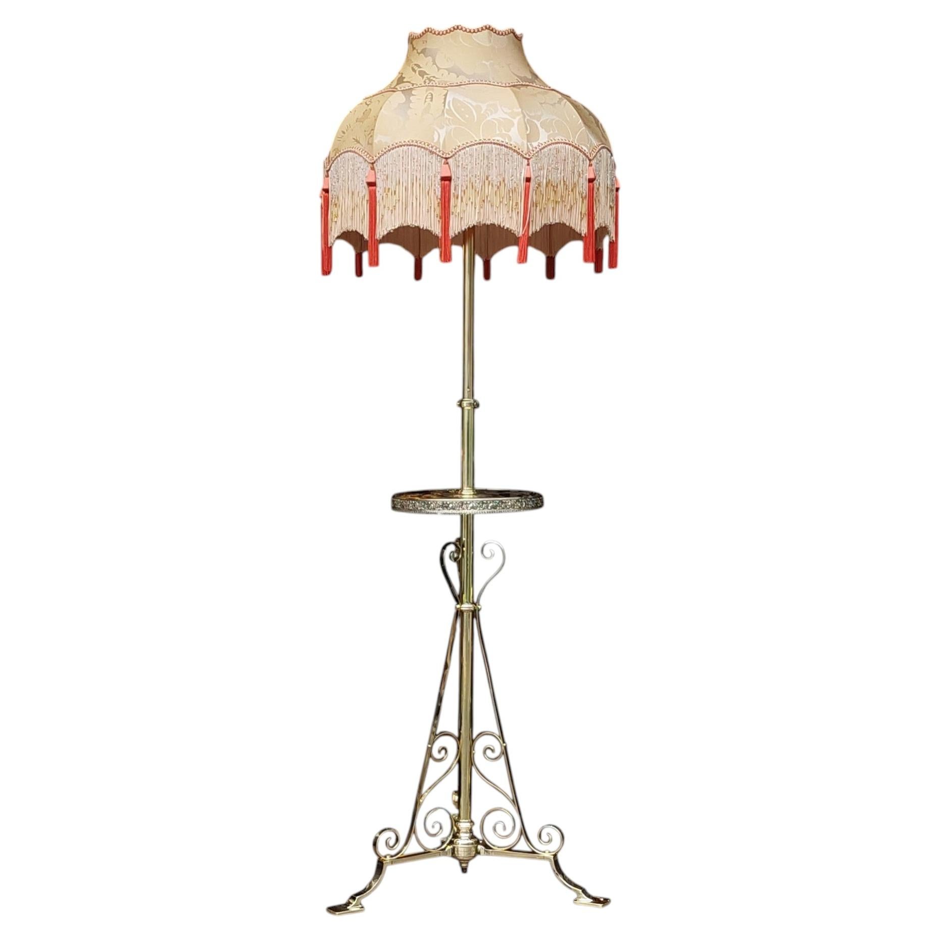 Edwardian Brass Standard "Steamer" Lamp