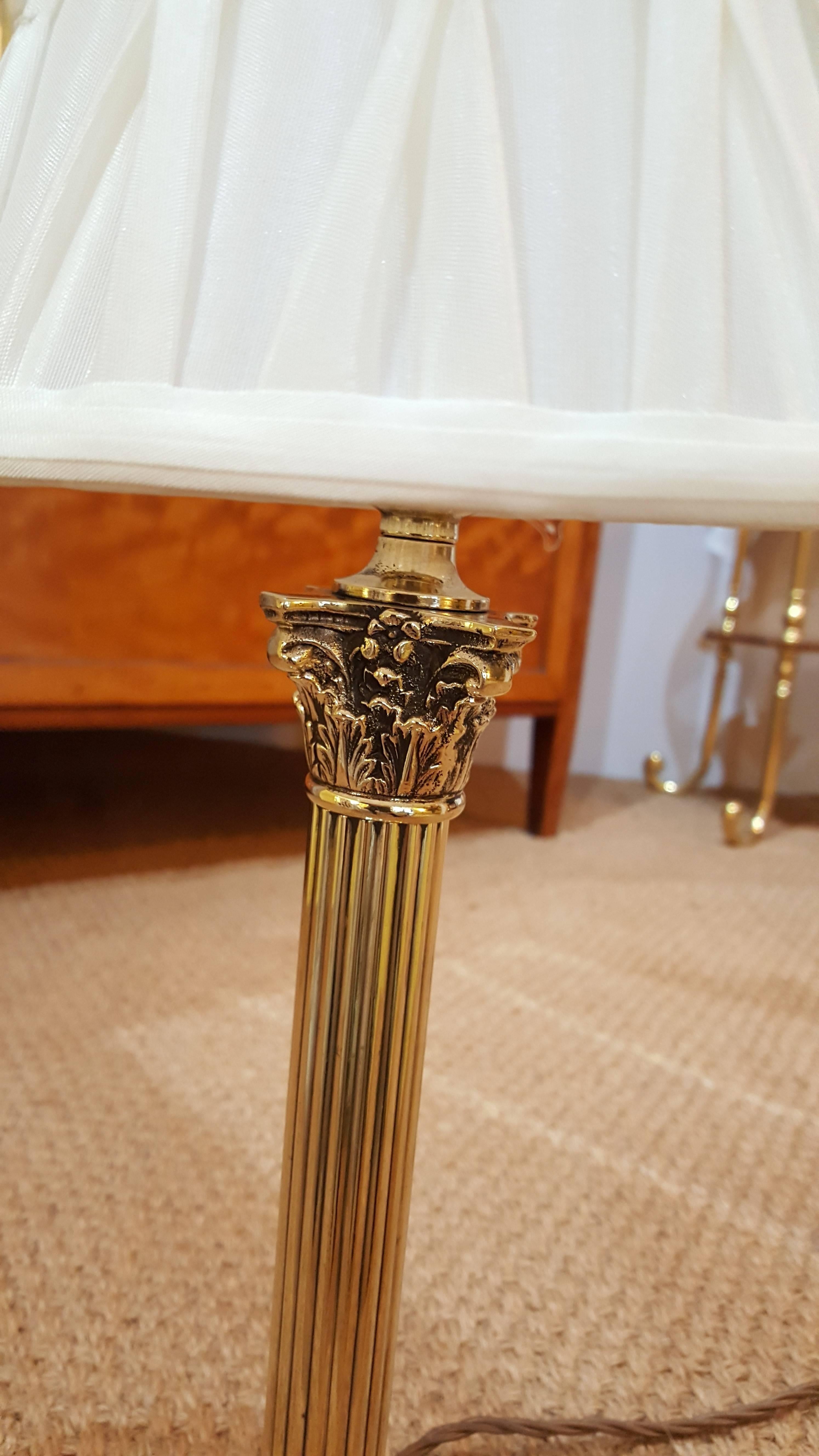 English Edwardian Brass Table Lamp